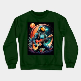 Stellar Astronaut Playing Guitar TShirt Crewneck Sweatshirt